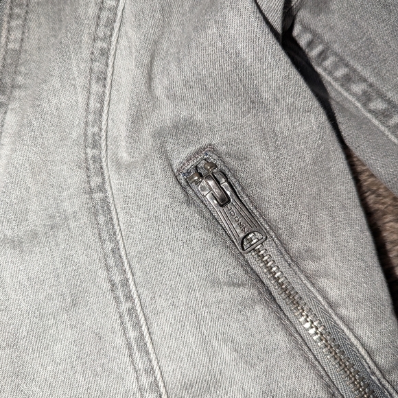 Lucky Brand Denim Moto Jacket Grey Women's Small - Picture 8 of 9